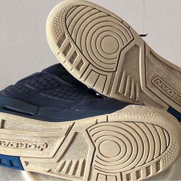 Jordan Blue and White High-Top Sneakers with Textured Design - Picture 10 of 10